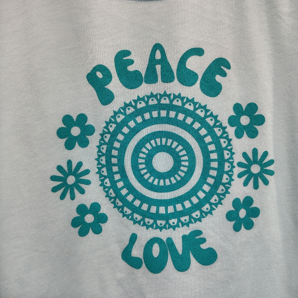 Bella Canvas Cropped Graphic Tee Medium Peace Love Mandala Tank Top - Picture 2 of 6